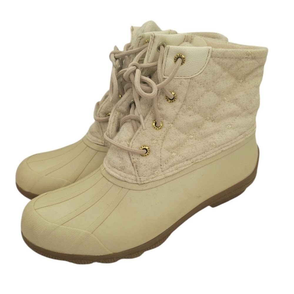 Sperry Syren Gulf Duck Boot Size 7 Off White Wool Lined
